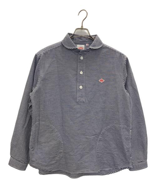 DANTON（ダントン）DANTON (ダントン) ROUND COLLAR P.O SHIRT LONGSLEEVE ホワイト×ブラック サイズ:40の古着・服飾アイテム