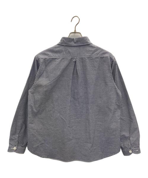 DANTON（ダントン）DANTON (ダントン) ROUND COLLAR P.O SHIRT LONGSLEEVE ホワイト×ブラック サイズ:40の古着・服飾アイテム