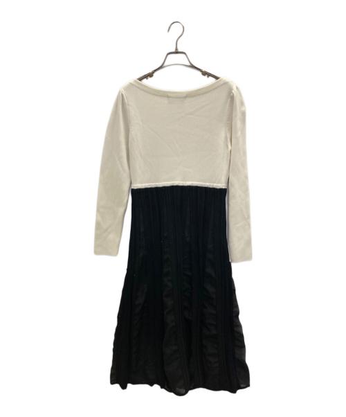 CELFORD（セルフォード）CELFORD (セルフォード) シアーミックスニットワンピース ホワイト×ブラック サイズ:36の古着・服飾アイテム