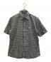 BURBERRY BLACK LABEL（バーバリーブラックレーベル）の古着「刺繍半袖チェックシャツ」｜グレー