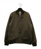 stussyステューシー）の古着「ロゴ刺繍フライトジャケット」｜オリーブ