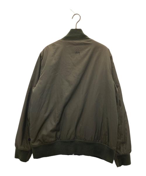 stussy（ステューシー）stussy (ステューシー) ロゴ刺繍フライトジャケット オリーブ サイズ:Mの古着・服飾アイテム