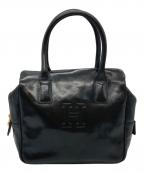 HIROFUヒロフ）の古着「スクエアロゴレザーハンドバッグ」｜ブラック