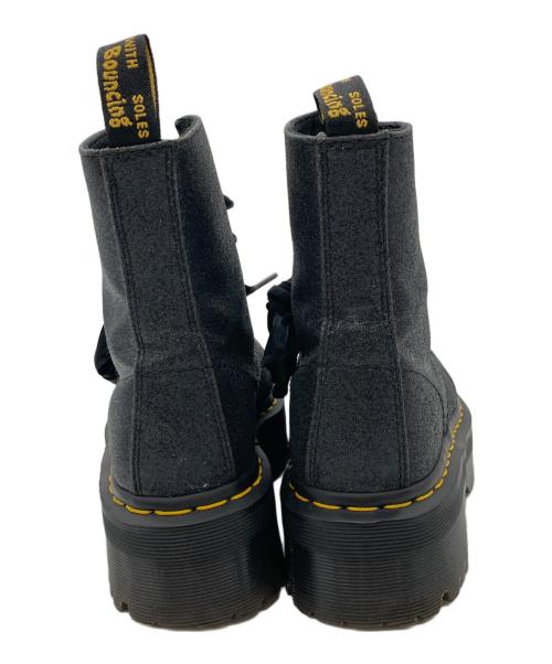Dr.Martens（ドクターマーチン）Dr.Martens (ドクターマーチン) グリッター厚底6ホールブーツ ブラック サイズ:22の古着・服飾アイテム