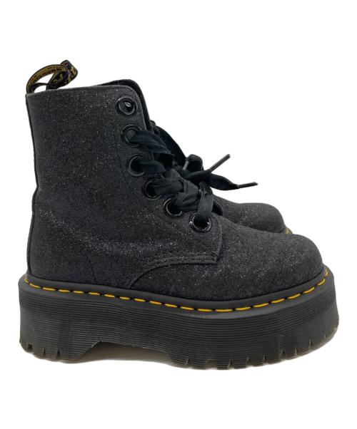 Dr.Martens（ドクターマーチン）Dr.Martens (ドクターマーチン) グリッター厚底6ホールブーツ ブラック サイズ:22の古着・服飾アイテム