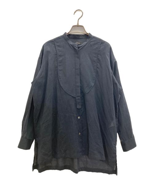 UNTITLED（アンタイトル）UNTITLED (アンタイトル) コットンリネンブザムシャツ インクブラック サイズ:Ⅿの古着・服飾アイテム