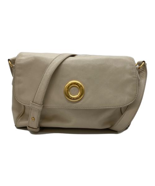 CELINE（セリーヌ）CELINE (セリーヌ) オールドレザーサークルバックルショルダーバッグ アイボリーの古着・服飾アイテム