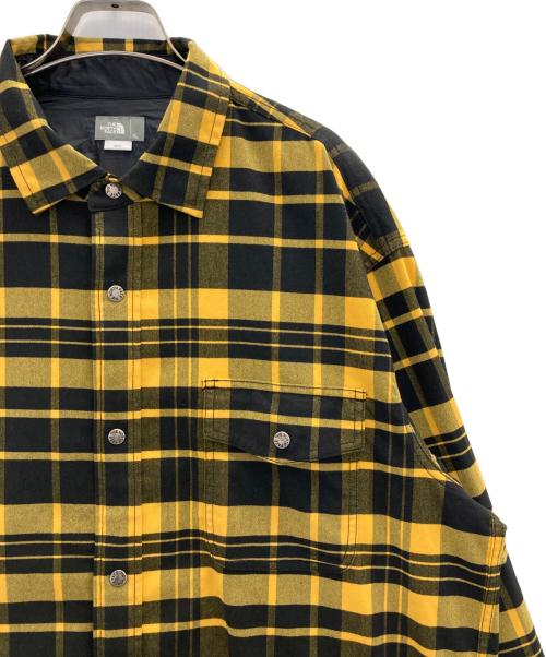 THE NORTH FACE（ザ ノース フェイス）THE NORTH FACE (ザ ノース フェイス) ロングスリーブストレッチフランネルシャツ イエロー サイズ:XLの古着・服飾アイテム
