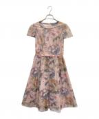 M'S GRACYエムズグレイシー）の古着「チュールプリントドレス」｜ピンク