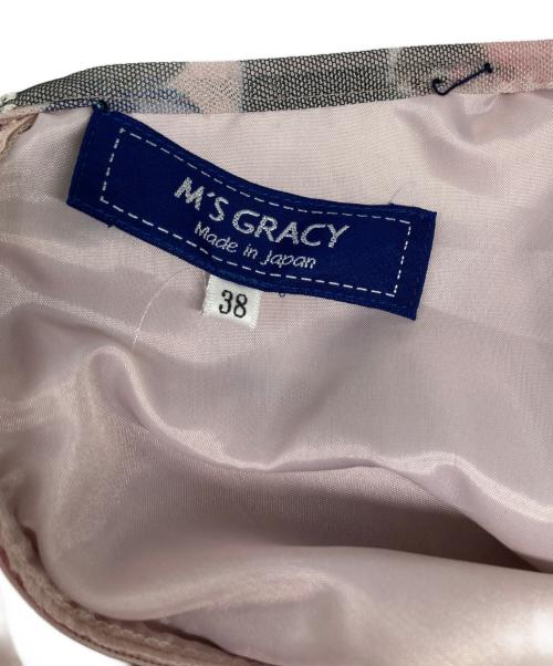 M'S GRACY（エムズグレイシー）M'S GRACY (エムズグレイシー) チュールプリントドレス ピンク サイズ:38の古着・服飾アイテム