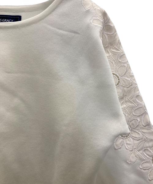 M'S GRACY（エムズグレイシー）M'S GRACY (エムズグレイシー) エンブロイダリーニット ホワイト サイズ:38の古着・服飾アイテム