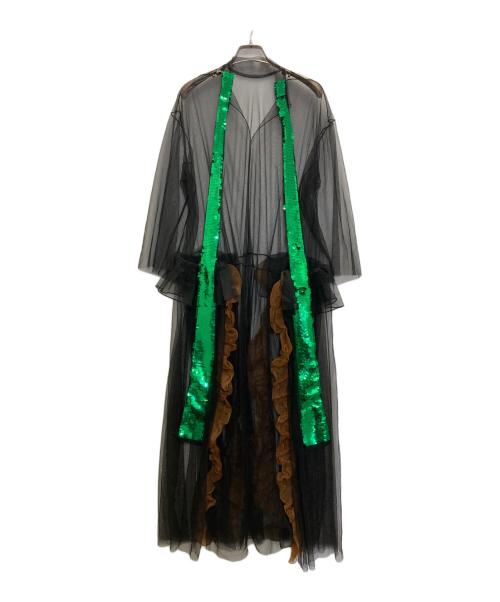 H&M（エイチアンドエム）H&M (エイチアンドエム) TOGA PULLA (トーガ プルラ) スパンコールチュールドレス ブラック サイズ:Sの古着・服飾アイテム