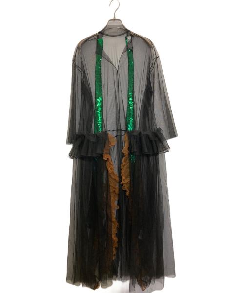 H&M（エイチアンドエム）H&M (エイチアンドエム) TOGA PULLA (トーガ プルラ) スパンコールチュールドレス ブラック サイズ:Sの古着・服飾アイテム