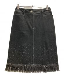 valenza po sports（バレンザ ポー スポーツ）の古着「フリンジデニムスカート」｜インディゴ