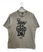 stussyステューシー）の古着「プリントロゴTee」｜グレー