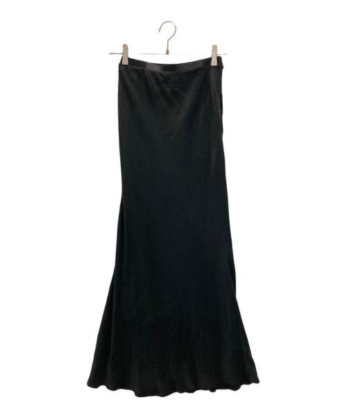 anuans（アニュアンス）anuans (アニュアンス) キュプラサテンナロースカート ブラック サイズ:Sの古着・服飾アイテム