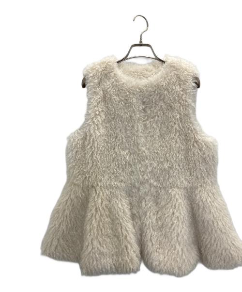 sheller（シェリエ）sheller (シェリエ) フェイクファーベスト ホワイト サイズ:FREEの古着・服飾アイテム