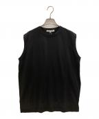 23区ニジュウサンク）の古着「スビンハイツイストコットン ノースリーブ ニット」｜ブラック