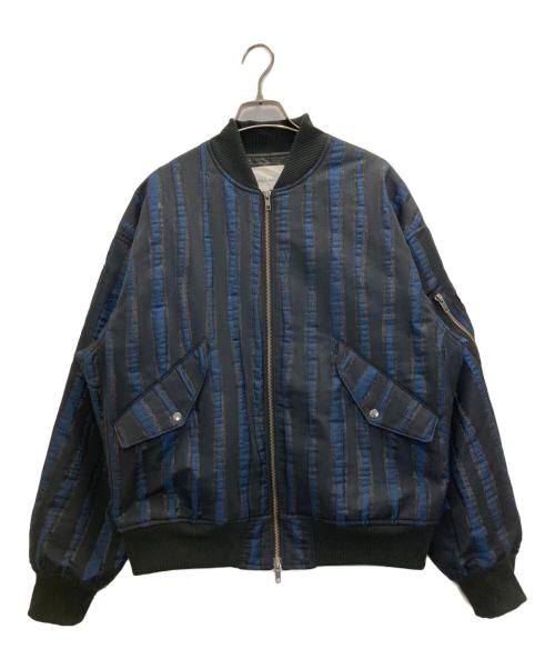 MIDIUMISOLID（ミディウミソリッド）MIDIUMISOLID (ミディウミソリッド) ブルゾン ブルー×ブラック サイズ:48の古着・服飾アイテム