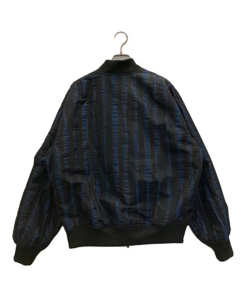 MIDIUMISOLID（ミディウミソリッド）MIDIUMISOLID (ミディウミソリッド) ブルゾン ブルー×ブラック サイズ:48の古着・服飾アイテム