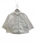 Adam et Ropeアダム エ ロペ）の古着「ワイドスリーブクロップドシャツ」｜ホワイト