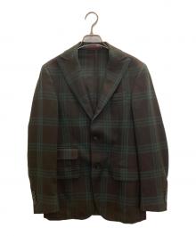 THE GIGI（ザ・ジジ）の古着「DEGAS2 ブラックウォッチ ピークドラベルジャケット」｜グリーン