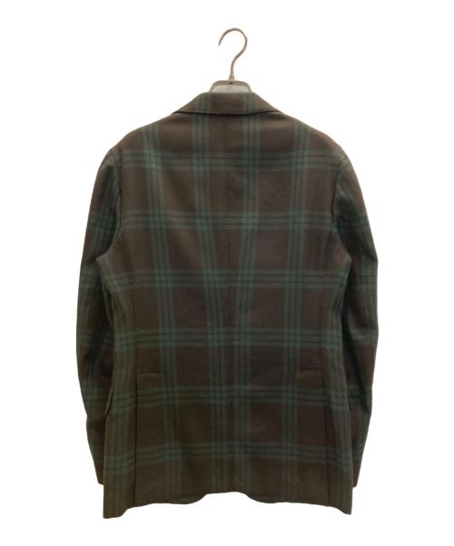 THE GIGI（ザ・ジジ）THE GIGI (ザ・ジジ) DEGAS2 ブラックウォッチ ピークドラベルジャケット グリーン サイズ:42の古着・服飾アイテム