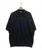 AURALEEオーラリー）の古着「Super High Gauze Cotton Knit POLO」｜ネイビー