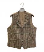 CARUSOカルーゾ）の古着「ツイード チェック ラペルド ベスト」｜ベージュ