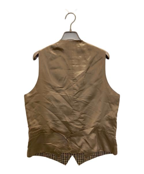 CARUSO（カルーゾ）CARUSO (カルーゾ) ツイード チェック ラペルド ベスト ベージュ サイズ:44の古着・服飾アイテム