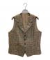 CARUSO（カルーゾ）の古着「ツイード チェック ラペルド ベスト」｜ベージュ