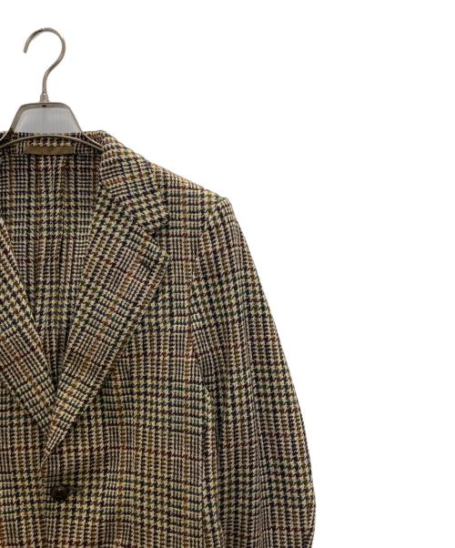 CARUSO（カルーゾ）CARUSO (カルーゾ) aidaモデル ワイドラペル ツイードチェック ジャケット ベージュ サイズ:SIZE 44の古着・服飾アイテム
