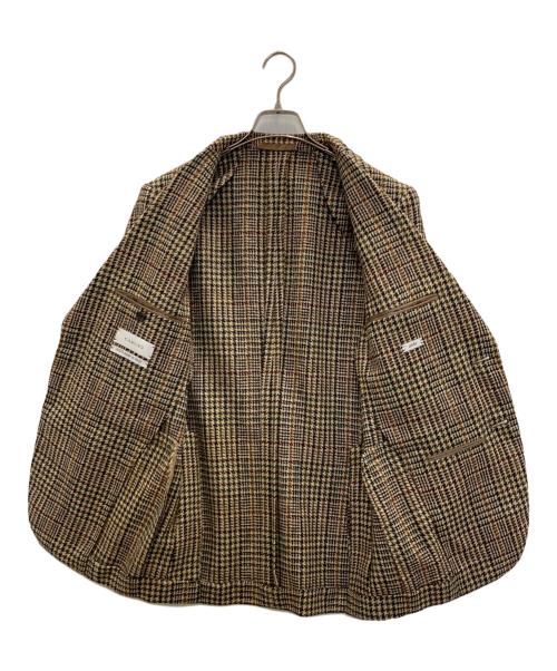 CARUSO（カルーゾ）CARUSO (カルーゾ) aidaモデル ワイドラペル ツイードチェック ジャケット ベージュ サイズ:SIZE 44の古着・服飾アイテム