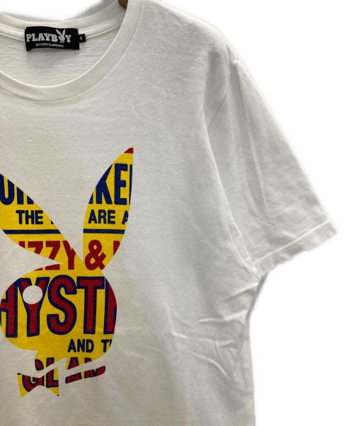 Hysteric Glamour（ヒステリックグラマー）Hysteric Glamour (ヒステリックグラマー) PLAY BOY (プレイボーイ) HYS RABBIT HEAD プリント Tシャツ ホワイト サイズ:Sの古着・服飾アイテム