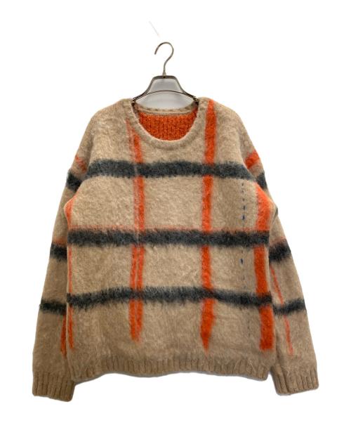 PAMM（パム）pamm (パム) 透明な空気のチェックニット ベージュ サイズ:FREEの古着・服飾アイテム