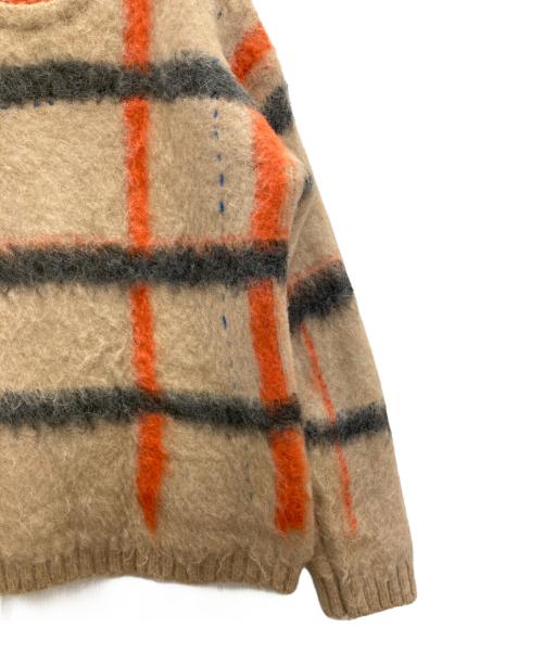 PAMM（パム）pamm (パム) 透明な空気のチェックニット ベージュ サイズ:FREEの古着・服飾アイテム