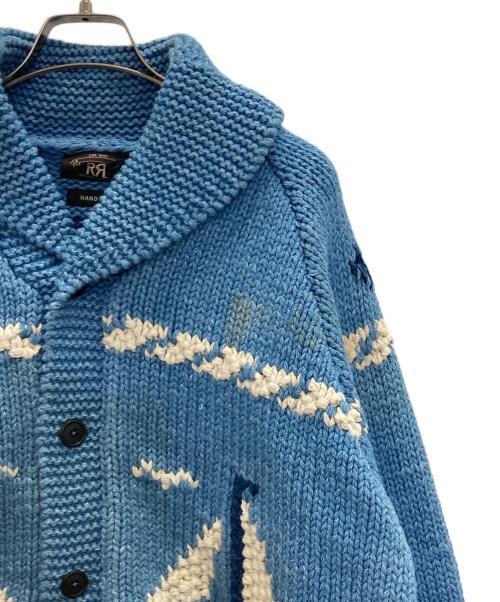 RRL（ダブルアールエル）RRL (ダブルアールエル) コットンリネンカウチンセーター ブルー サイズ:XXLの古着・服飾アイテム