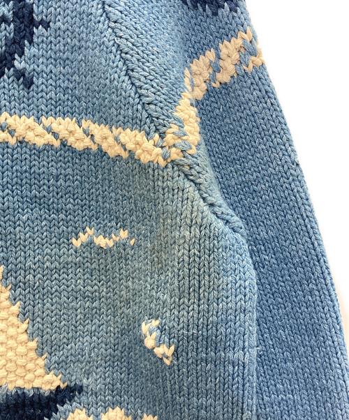 RRL（ダブルアールエル）RRL (ダブルアールエル) コットンリネンカウチンセーター ブルー サイズ:XXLの古着・服飾アイテム