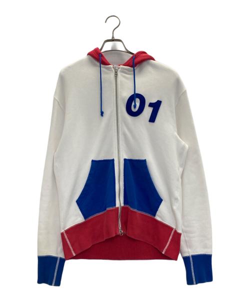 LOOPWHEELER（ループウィラー）LOOPWHEELER (ループウィラー) BEAMS PLUS (ビームスプラス) W ZIP TRICOT COLOR PARKA ホワイト サイズ:Lの古着・服飾アイテム