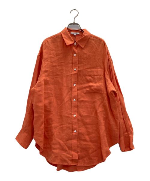 23区 MY STANDARD（ニジュウサンク）23区 MY STANDARD (ニジュウサンク) LIBECO ビッグシルエット ポケット シャツ オレンジ サイズ:38の古着・服飾アイテム