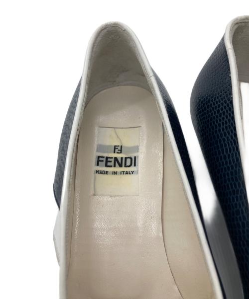 FENDI（フェンディ）FENDI (フェンディ) パンプス ネイビー×ホワイト サイズ:35　1/2の古着・服飾アイテム