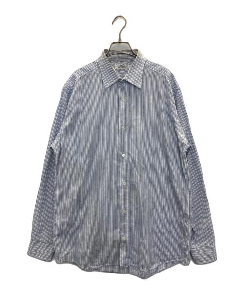 HERMES（エルメス）HERMES (エルメス) セリエボタンストライプシャツ ブルー サイズ:42の古着・服飾アイテム