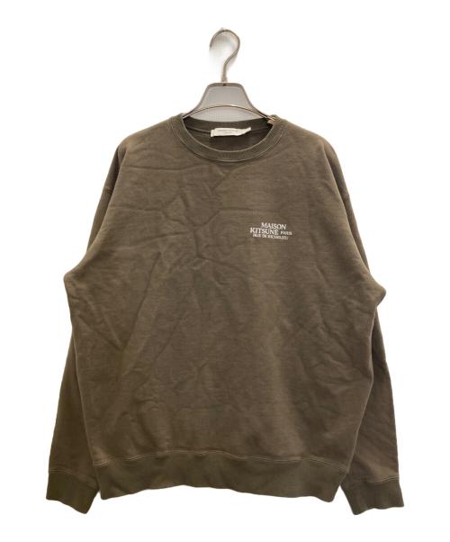 maison kitsune（メゾンキツネ）MAISON KITSUNE (メゾンキツネ) RUE DE RICHELIEU SWEATSHIRT ブラウン サイズ:Lの古着・服飾アイテム