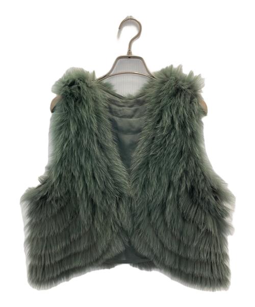 SAGA FURS（サガファーズ）SAGA FURS (サガファーズ) ブルーフォックスシルクファーベスト グリーン サイズ:Ⅿの古着・服飾アイテム