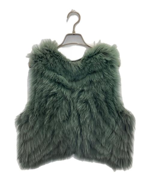 SAGA FURS（サガファーズ）SAGA FURS (サガファーズ) ブルーフォックスシルクファーベスト グリーン サイズ:Ⅿの古着・服飾アイテム