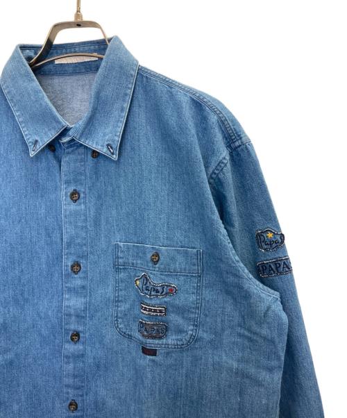 PAPAS（パパス）PAPAS (パパス) B.D.デニムシャツ インディゴ サイズ:50の古着・服飾アイテム
