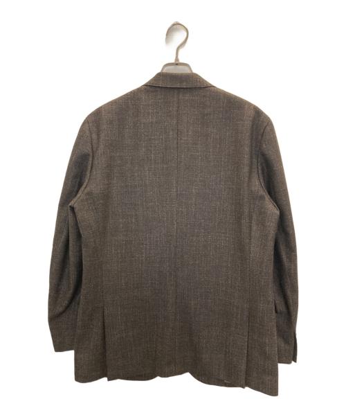 PAPAS（パパス）PAPAS (パパス) silk and cashmere blend tailored jacket ブラウン サイズ:Mの古着・服飾アイテム