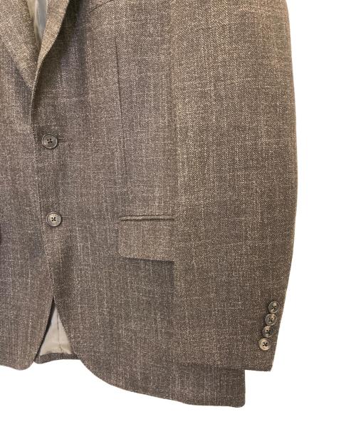 PAPAS（パパス）PAPAS (パパス) silk and cashmere blend tailored jacket ブラウン サイズ:Mの古着・服飾アイテム