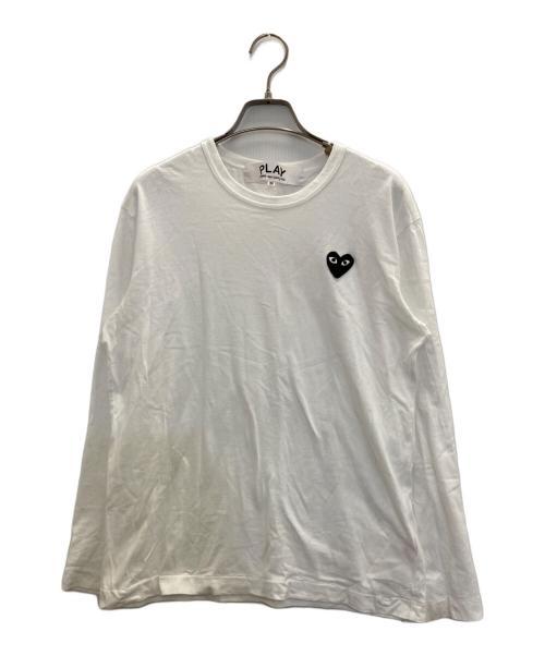 PLAY COMME des GARCONS（プレイコムデギャルソン）PLAY COMME des GARCONS (プレイ コムデギャルソン) PLAY LONG SLEEVE T-SHIRT ホワイト サイズ:Mの古着・服飾アイテム