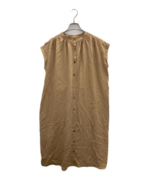 23区（ニジュウサンク）23区 (ニジュウサンク) 2Wayフィブリルツイル ギャザー ワンピース ベージュ サイズ:32の古着・服飾アイテム